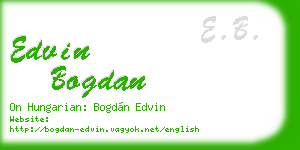edvin bogdan business card